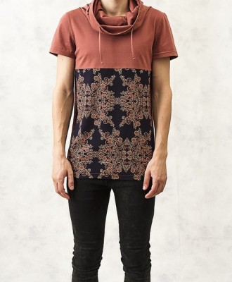 Hooded Ethnic Printed T-Shirt