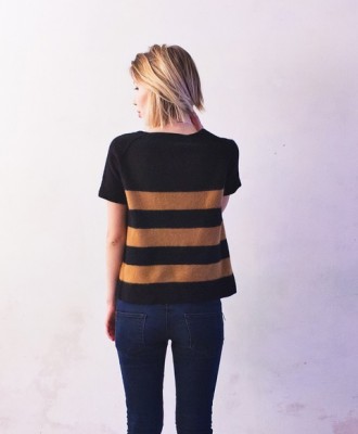 Pale Brown/Black Striped Sweatshirt